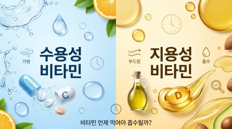 수용성 지용성 비타민 차이 - 어떻게 먹어야 잘 흡수될까?