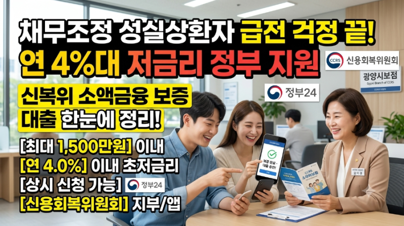 신용회복위원회 소액금융 보증 대출 조건 및 신청 방법 10초 총정리