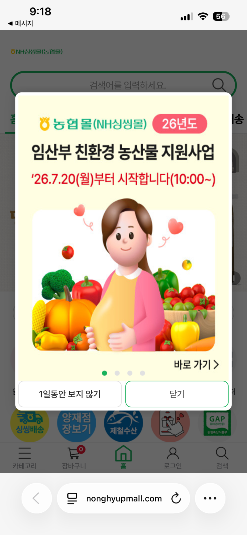 용인 임산부 농수산물꾸러미 등록방법! 농협몰(NH싱싱몰) 대상자 인증하는 방법