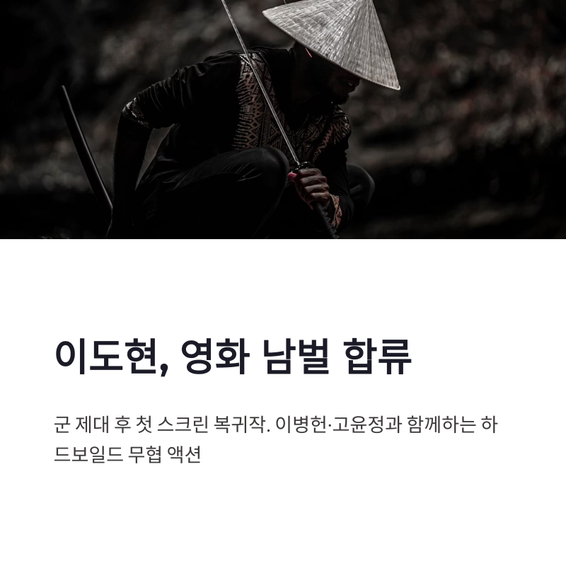 영화 남벌 이도현 합류, 이병헌·고윤정과 완성할 하드보일드 무협 액션