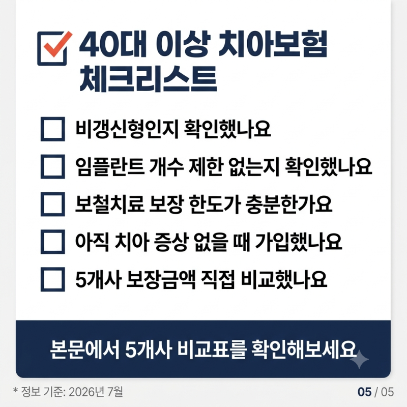 40대 치아보험, 20대랑 똑같이 고르면 안 되는 이유