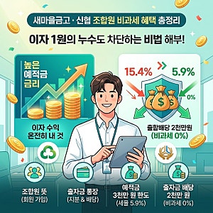 새마을금고 조합원 뜻 신협 비과세 혜택받는 출자금통장 총정리