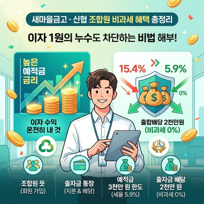 새마을금고 조합원 뜻 신협 비과세 혜택받는 출자금통장 총정리