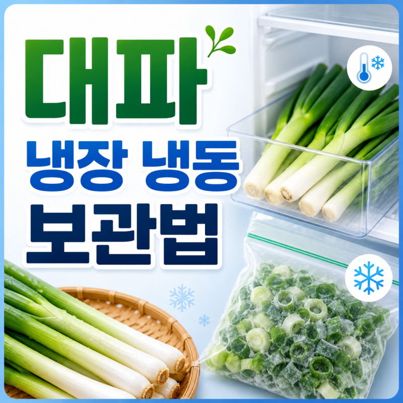 대파 냉장 냉동 보관법, 유통기한, 싱싱한 대파 손질 꿀팁