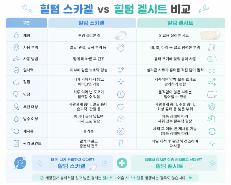 힐텀스카겔과 힐텀겔시트 로 관리하는 제왕절개 흉터 관리 꿀팁
