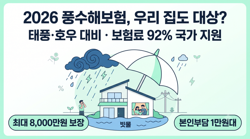2026 풍수해보험 총정리 | 태풍·호우 대비, 보험료 92% 국가 지원 (우리 집 대상 확인·주택 본....