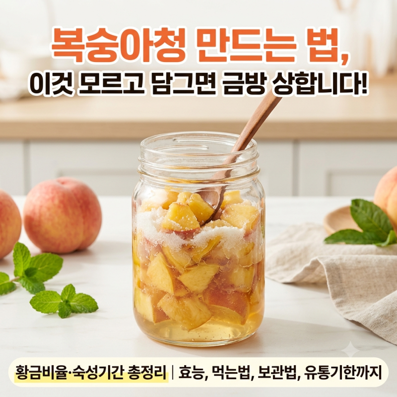 복숭아청 만드는법, 이것 모르고 담그면 금방 상합니다! 황금비율·숙성기간 총정리 l 효능, ....