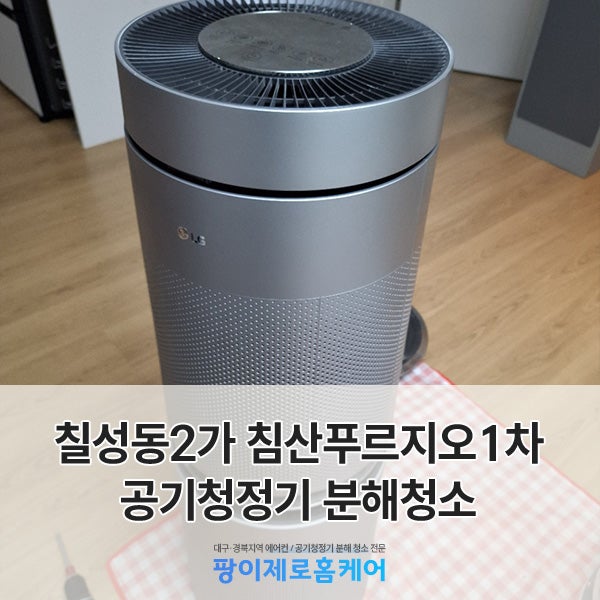 대구 칠성동2가 공기청정기 청소 침산푸르지오1차 LG 퓨리케어·몽블랑 분해세척