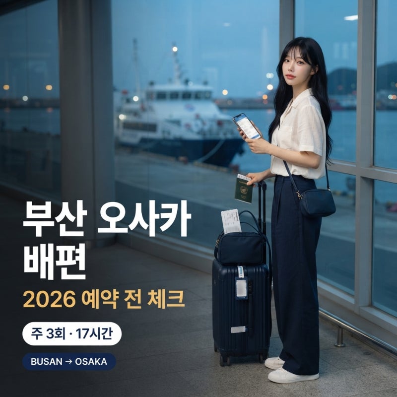 부산오사카배편 2026, 주 3회 17시간 크루즈와 20만원대부터 110만원대까지 예약 전 체크 7가지