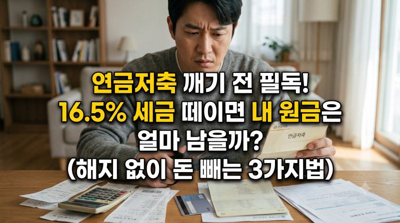연금저축펀드·보험 중도해지 전 필독 : 기타소득세 16.5% 떼이면 내 원금은 얼마나 날아갈까? ....