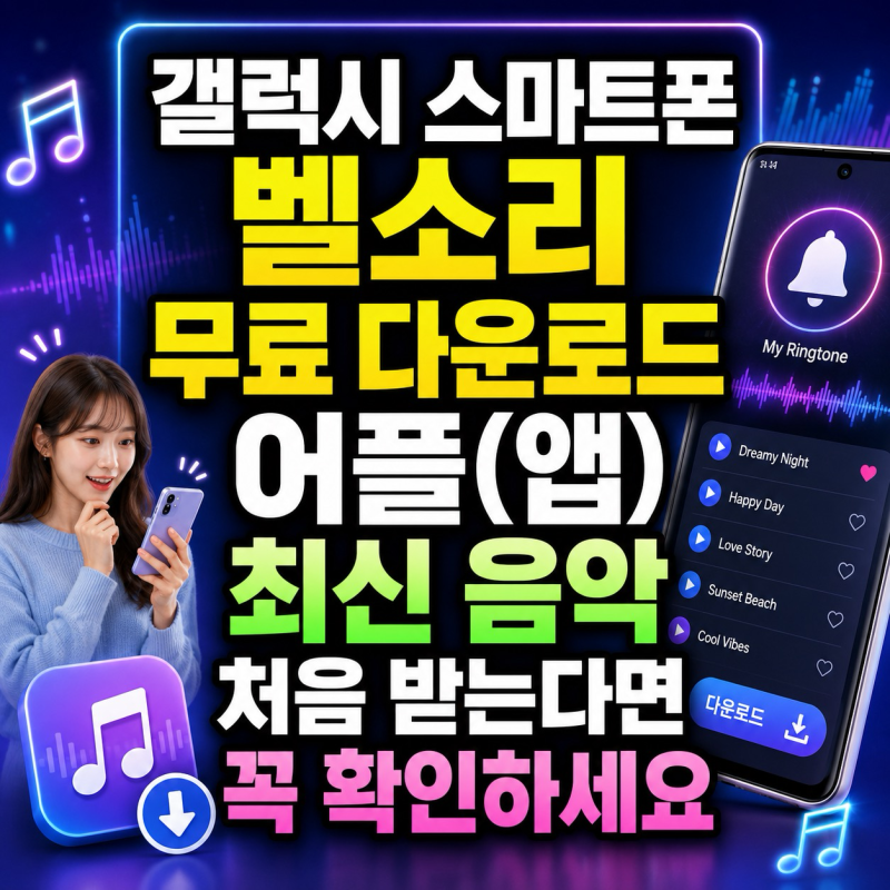 갤럭시 스마트폰 벨소리 무료 다운로드 어플(앱) 최신 음악 처음 받는다면 꼭 확인하세요