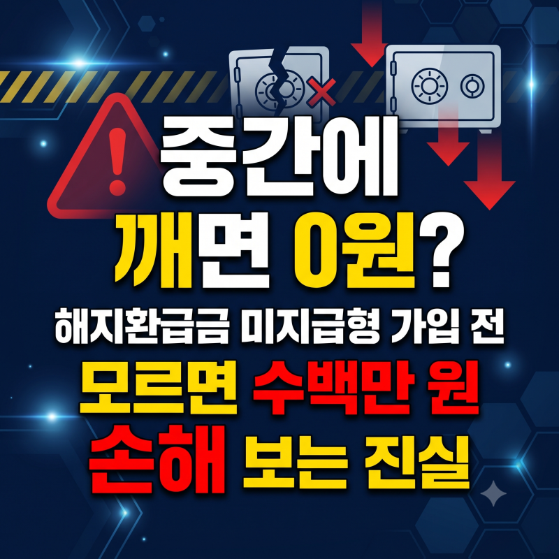 중간에 깨면 0원? 해지환급금 미지급형 가입 전 모르면 수백만 원 손해 보는 진실
