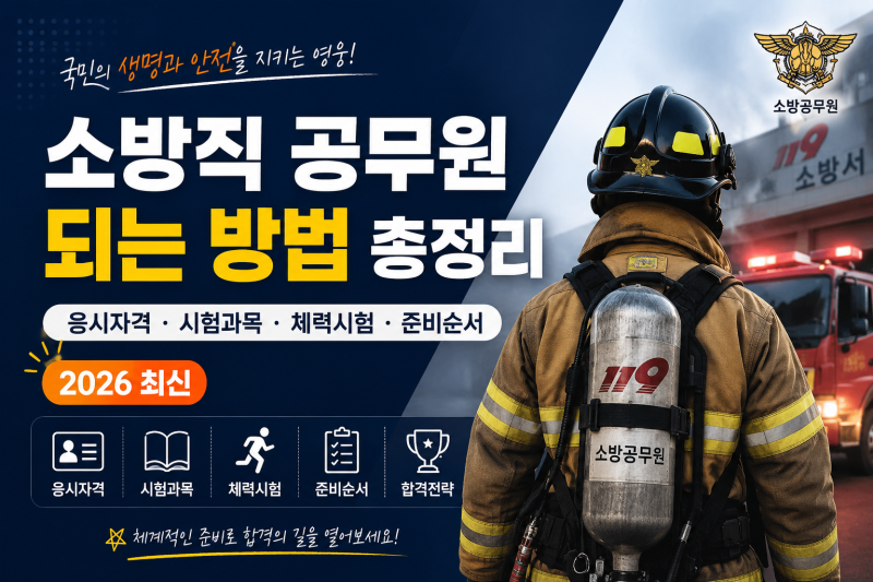 소방직 공무원 되는 방법 총정리｜응시자격·시험과목·체력시험·준비순서 (2026 최신)