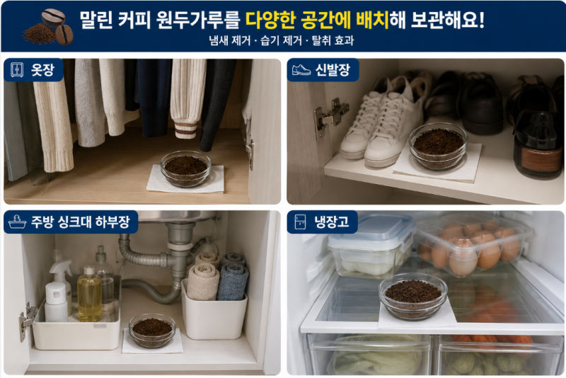 커피 찌꺼기 버리지 않고 집안 습기 제거와 방향제로 재활용한 후기