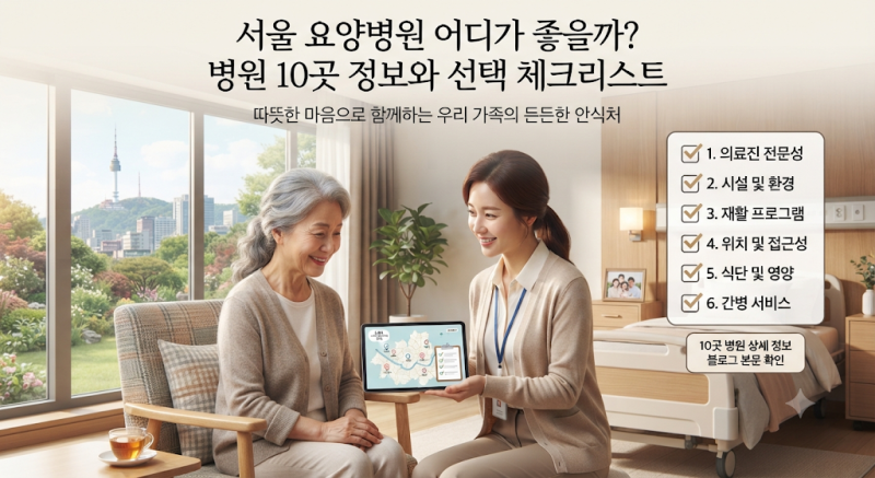 서울 요양병원 추천 10곳｜지역별 주소·전화번호와 입원 상담 기준