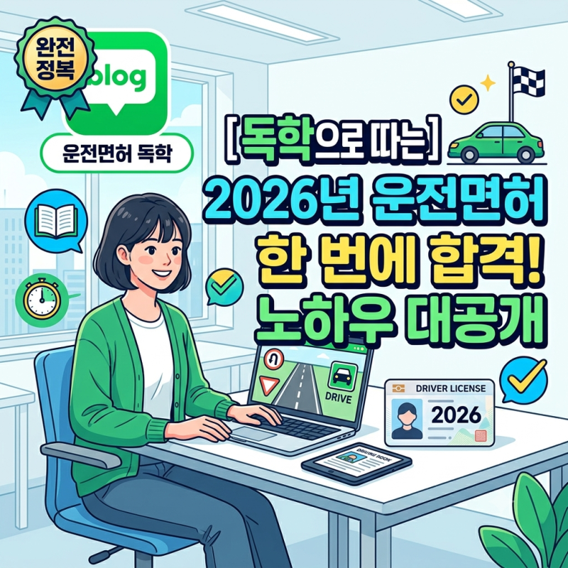 2026 운전면허 학원없이 독학 취득 절차 순서 필기 기능 도로주행 합격 꿀팁 총정리!