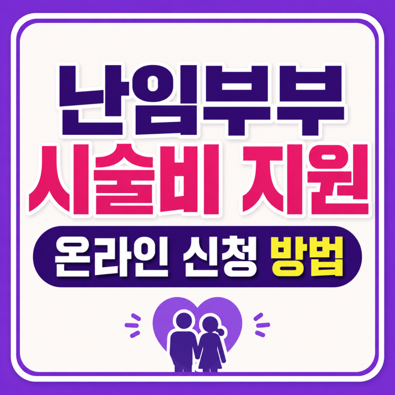 난임부부 시술비 지원 온라인 신청 방법 | 정부지원금 조건 꼭 확인하세요