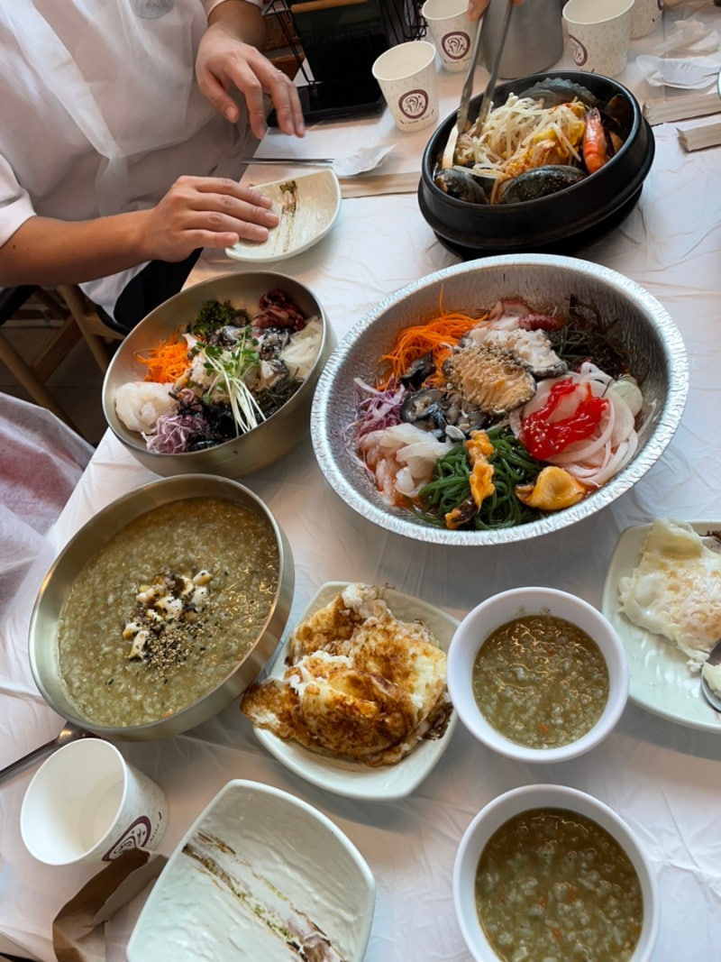 강원도 속초 설악산 애견동반맛집 속초해녀마을 전복 물회가 맛있어요 아침식사 강아지동반....
