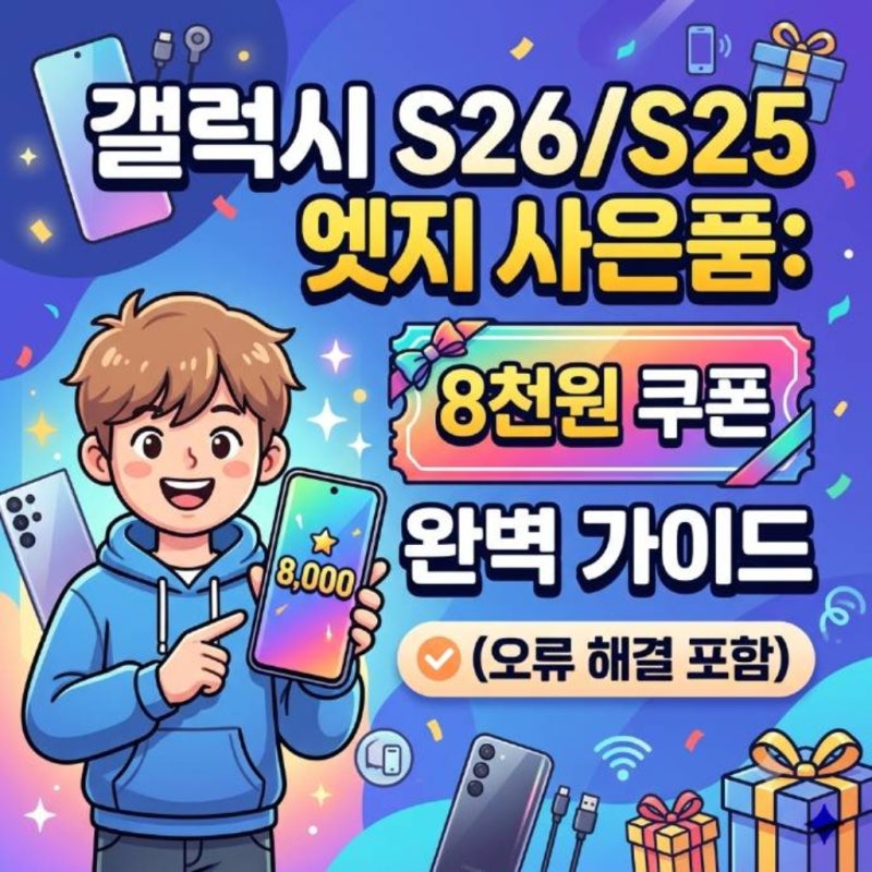 갤럭시 S26/S25 엣지 배터리팩 사은품: 8천원 쿠폰 완벽 가이드 (최초 통화일 오류 해결 포함)