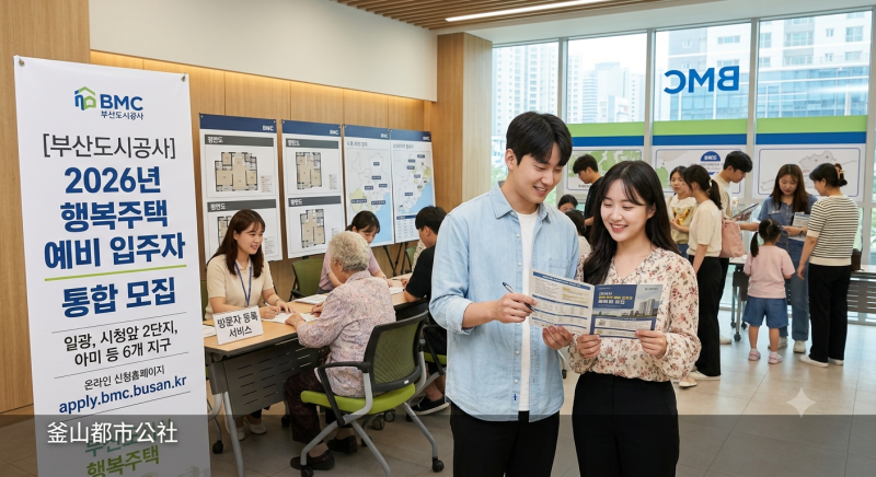 부산도시공사, 2026년 행복주택 예비 입주자 892가구 통합 모집 정리 (시청앞·일광·동래 등)