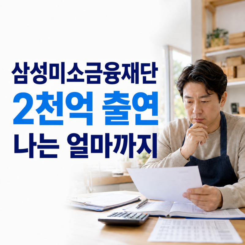 삼성미소금융재단 대출 신청 조건 한도 2천억 출연 후 달라지는 점