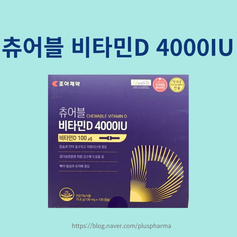 츄어블 비타민D 4000IU 파는 약국 - 신경 피로·육체피로 영양제[안산 상록수역 푸른숲약국 추....