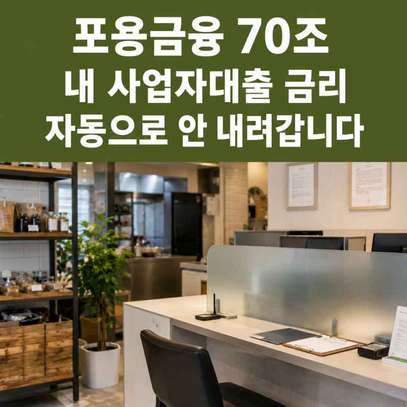 포용금융 70조, 내 사업자대출 금리 자동으로 안 내려갑니다