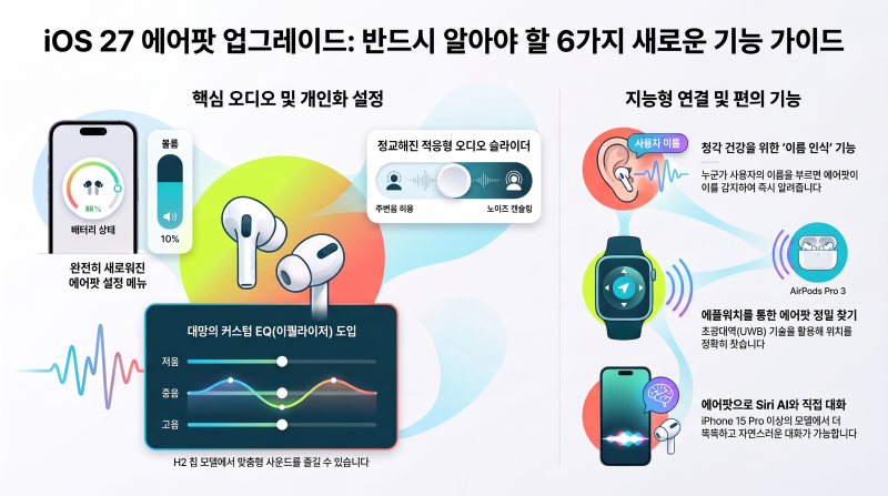 #222 10년 만의 숙원 사업 해결? iOS 27이 에어팟을 완전히 바꾸는 6가지 방법