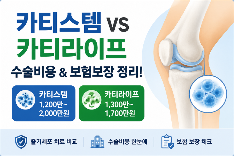 관절치료 카티스템과 카티라이프 비교 그리고 보험보장