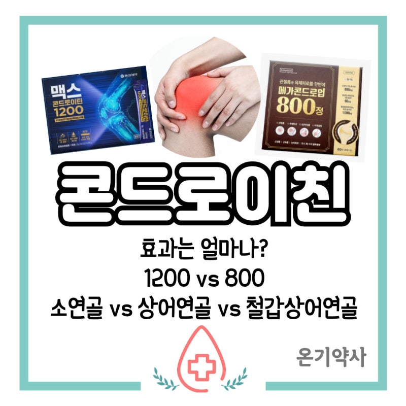 [콘드로이친] 효과는 얼마나? 1200 or 800, 소연골 or 상어연골 or 철갑상어연골