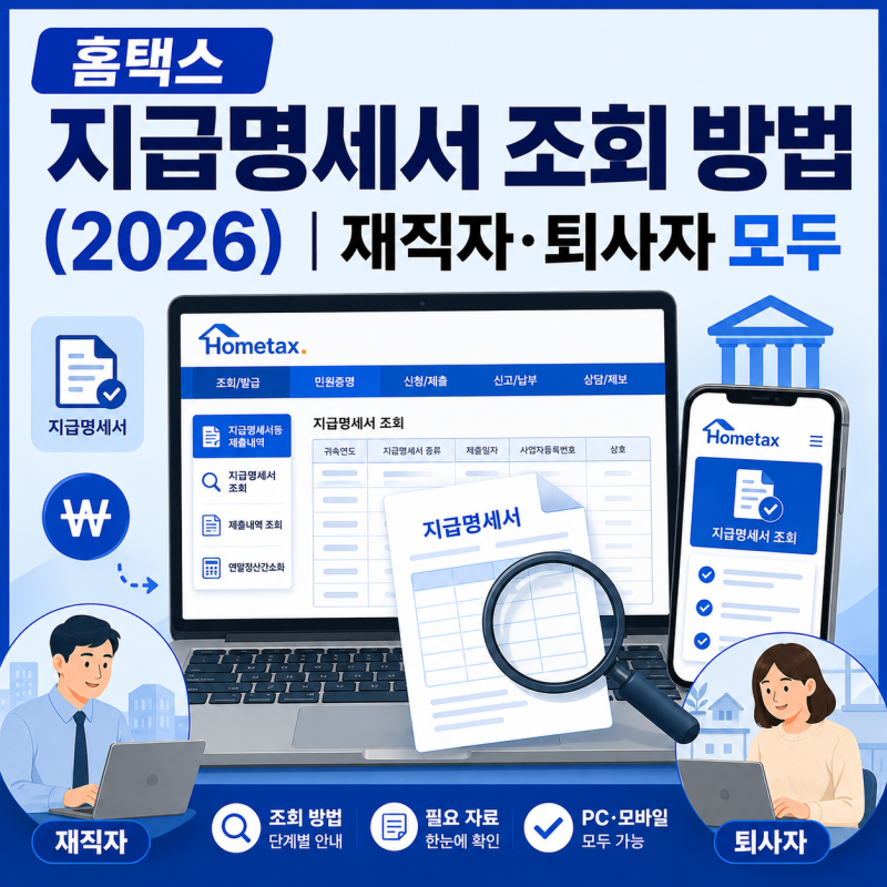 홈택스 지급명세서 조회 방법 (2026) | 재직자·퇴사자 모두