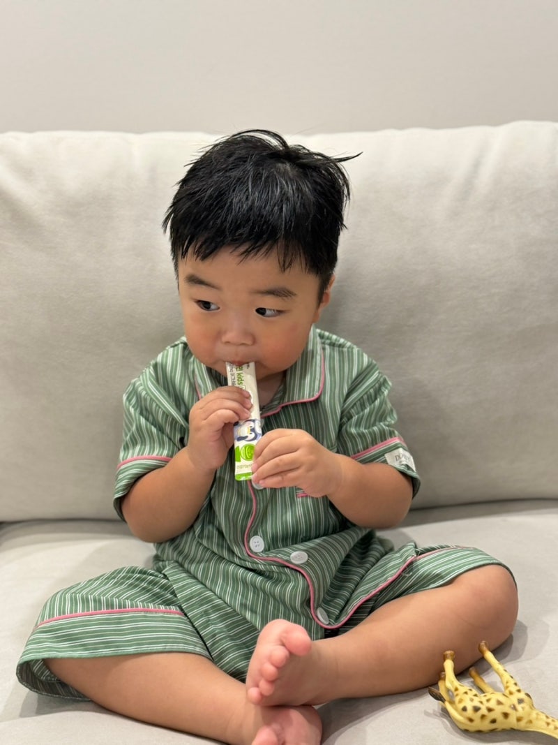 태하가 입은 잠옷! 아기도 파자마를 입으니 귀엽다..✨ 도씨 잠옷 세트 추천후기