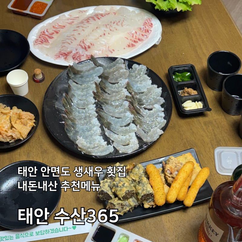 태안 생새우횟집 내돈내산 안면도수산시장 수산365 가격