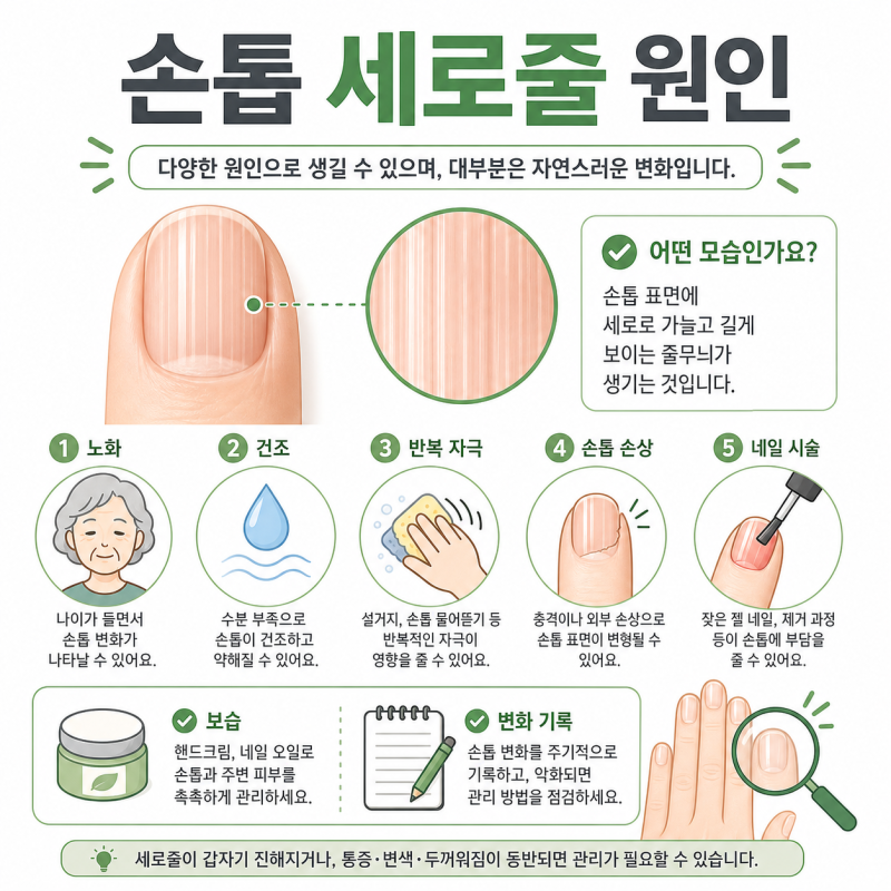 손톱 세로줄 원인, 당뇨 영양부족보다 먼저 볼 신호