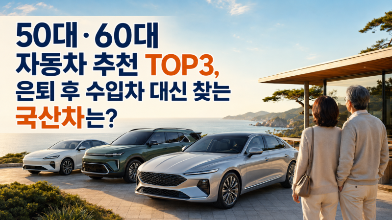 50대·60대 자동차 추천 TOP3, 은퇴 후 수입차 대신 찾는 국산차는?