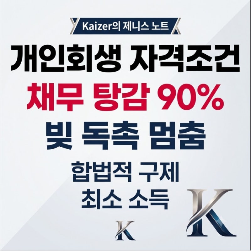개인회생 자격조건 및 채무탕감 비율, 빚독촉 멈추고 90% 감면받는 법