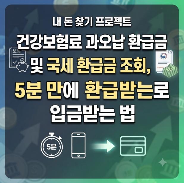 건강보험료 과오납 환급금 및 국세 환급금 조회, 5분 만에 환급받는 법