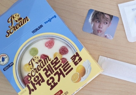 gs 신상 아이스크림 샤워 레몬 요거트 컵 연준 포토카드