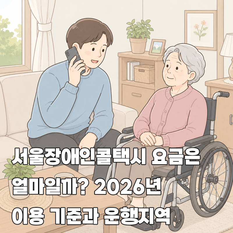 서울장애인콜택시 요금은 얼마일까? 2026년 이용 기준과 운행지역