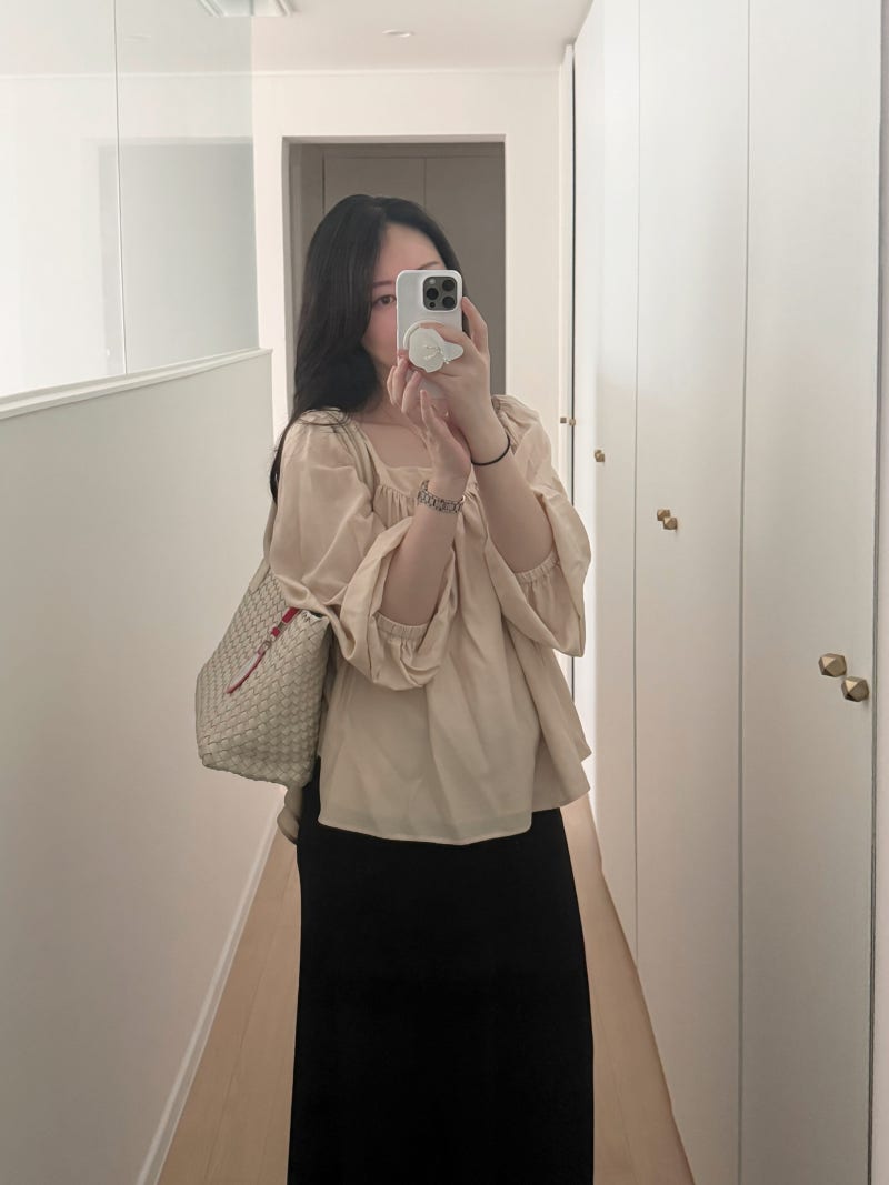 임산부 데일리룩) 임부복 싫은 임산부의 임신초기룩 -비니터,시에