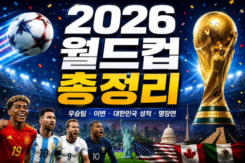 2026 FIFA 북중미 월드컵 총정리｜스페인 우승, 대한민국 성적, 이변과 명장면까지