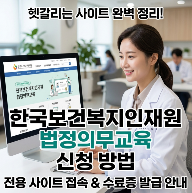 한국보건복지인재원 홈페이지 와 법정의무교육 신청방법 총정리