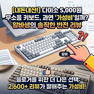 [다이소알바생 내돈내산 후기] 다이소저소음유선키보드 쓸만할까??? (사무용 가성비 무소음 ....