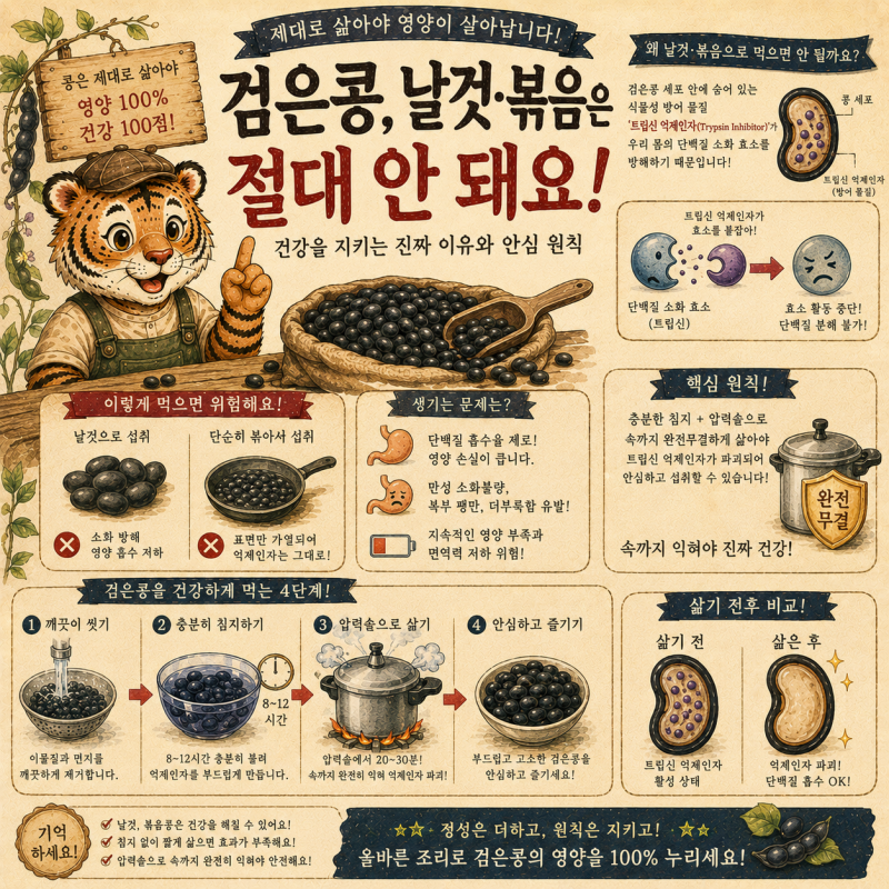 검은콩 생으로 트립신 억제, 서리태 제대로 삶는 법 정리했어요