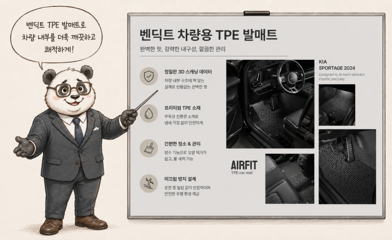 세차장 사장님이 추천하는 벤딕트 TPE 자동차 발매트