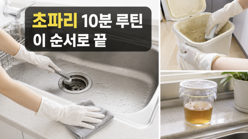 초파리 없애는법 10분 루틴, 싱크대부터 쓰레기통까지