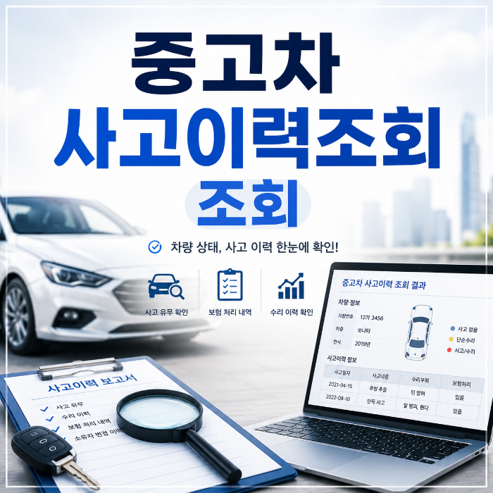 중고차 사고이력조회 조회｜보험이력·침수차 구매 전 확인법