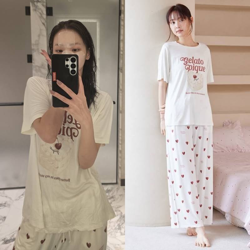 LE SSERAFIM Kim Chaewon's Weverse Casual Fashion: Gelato Pique Loungewear & Summer Pajama Brand Recommendation