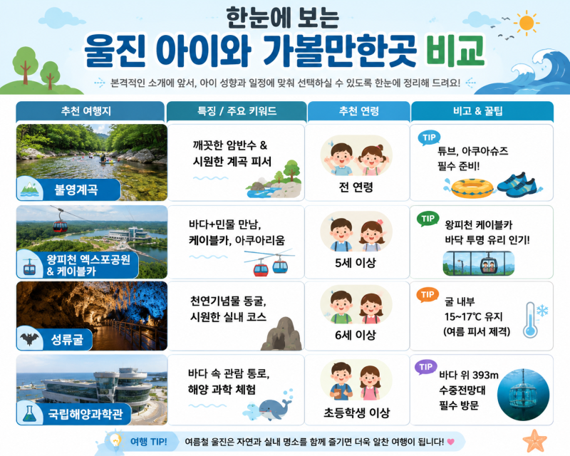 [대구/경북 여름휴가] 울진 아이와 가볼만한곳 BEST 4 총정리 (시원한 계곡부터 체험까지!)