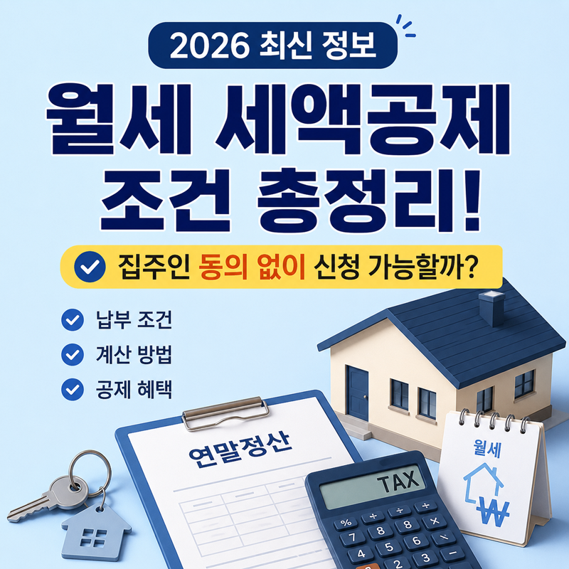 2026 월세 세액공제 조건 총정리! 집주인 동의 없이 신청 가능할까?